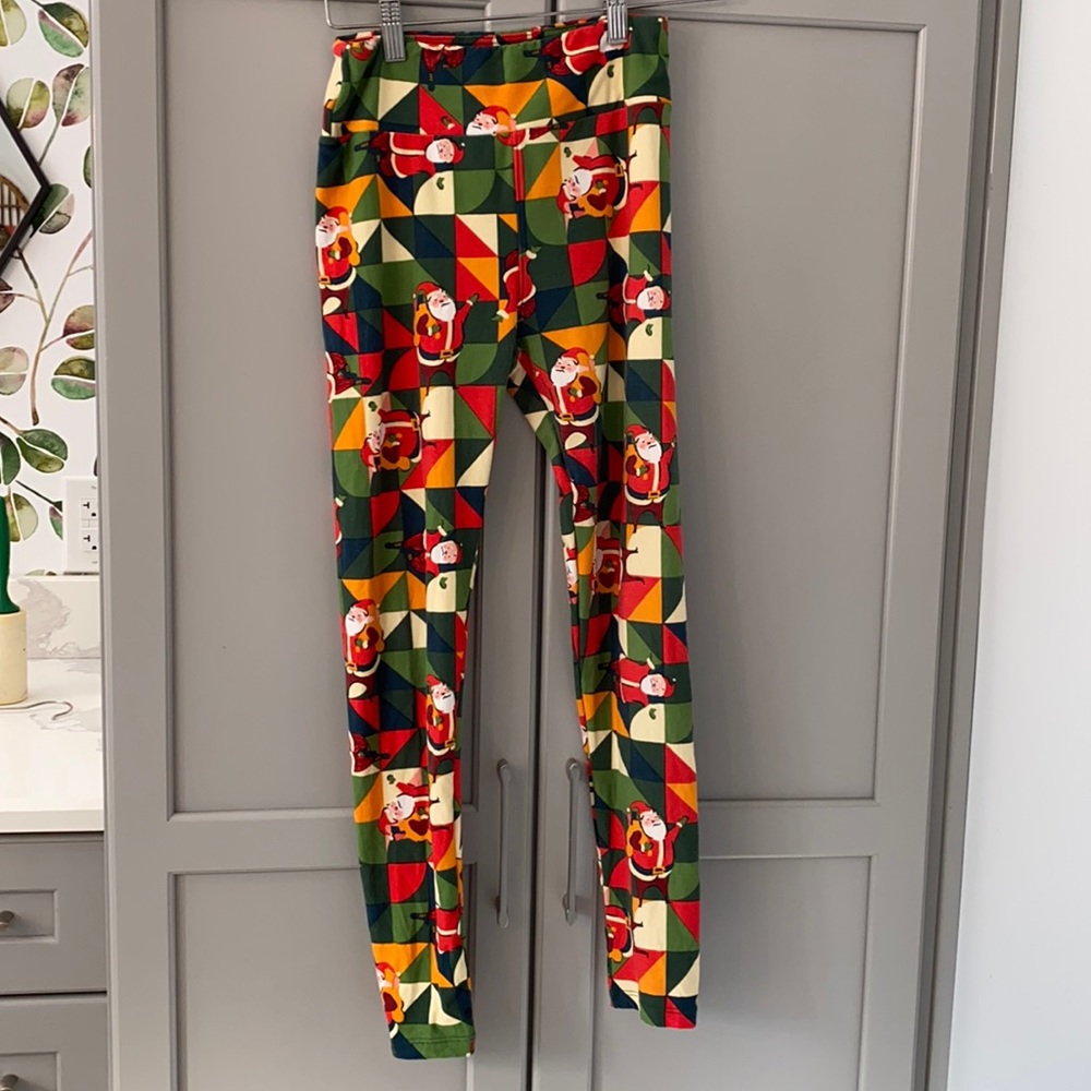 Lularoe Christmas Santa leggings size OS